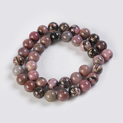 Natural Rhodonite Beads Strands G-K254-04-10mm-1
