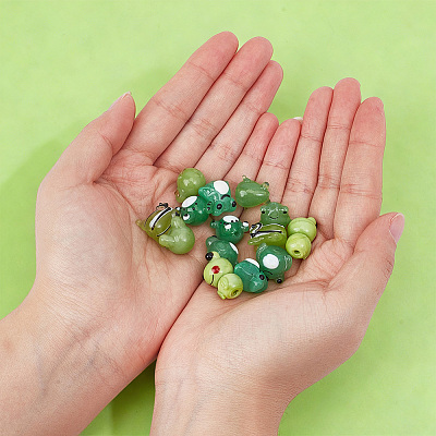 14Pcs 7 Styles Handmade Lampwork Beads LAMP-PA0001-72-1