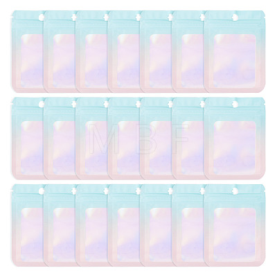 60Pcs Rectangle Glitter Holographic Plastic Resealable Packaging Bags ABAG-TA0001-97A-03-1