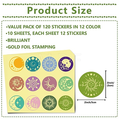 Paper Self Adhesive Gold Foil Embossed Stickers DIY-WH0434-014-1