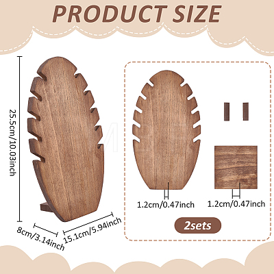 Wood Necklaces Organizer Display Holder NDIS-WH0017-12A-1