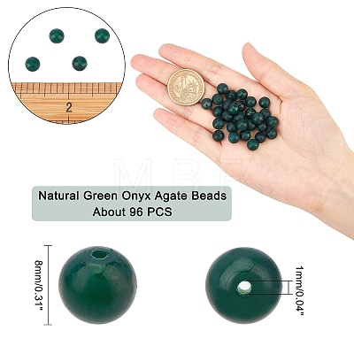 Natural Green Onyx Agate Beads Strands G-AR0002-37-1