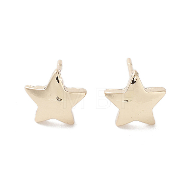 Star Alloy Studs Earrings for Women EJEW-H309-06KCG-1