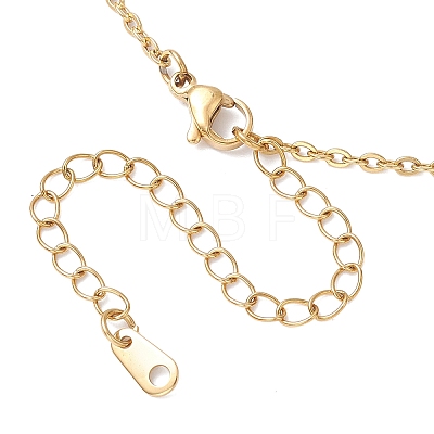 Brass Macrame Pouch Dyed Natural Blue Agate Inside & 304 Stainless Steel Pendant Necklaces for Women NJEW-JN05607-01-1