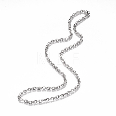 304 Stainless Steel Cable Chain Necklaces NJEW-H203-01P-1