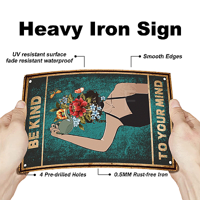 Vintage Metal Tin Sign AJEW-WH0189-105-1