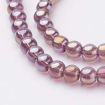 Glass Beads Strands GR4mm03Y-AB-1