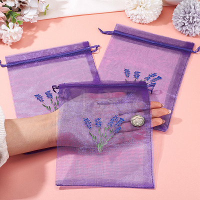20Pcs Polyester Mesh Sachet Packing Drawstring Bgas ABAG-TA0002-20A-1