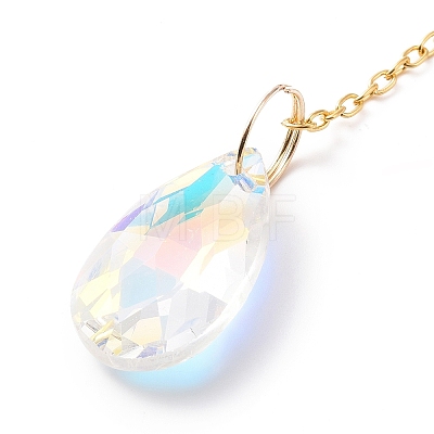 Crystal Chandelier Glass Teardrop Pendant Decorations HJEW-D029-04G-A-1