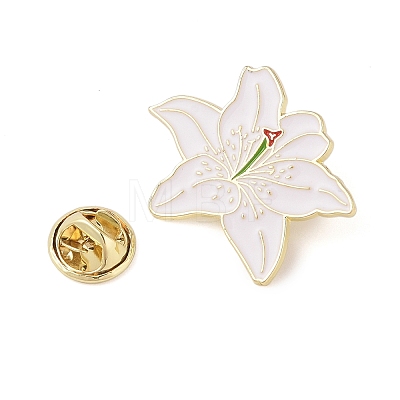 Flower Golden Enamel Pins JEWB-K012-07B-G-1