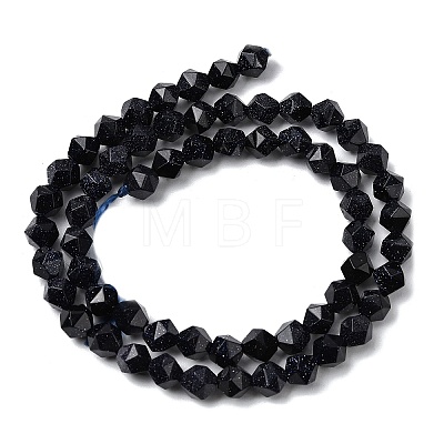 Synthetic Blue Goldstone Beads Strands G-Z119-A24-01-1