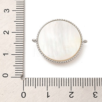 Brass Pave Clear Cubic Zirconia Connector Charms with Shell KK-P260-28B-P-1