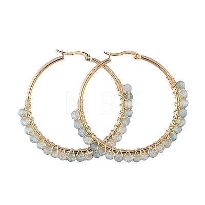 Beaded Hoop Earrings EJEW-JE03830-05-1