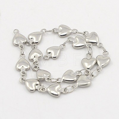 304 Stainless Steel Heart Chains CHS-K001-53-5.5mm-1