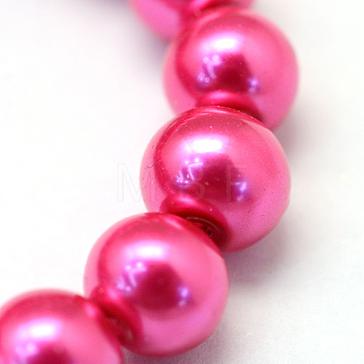 Baking Painted Pearlized Glass Pearl Round Bead Strands HY-Q330-8mm-10-1