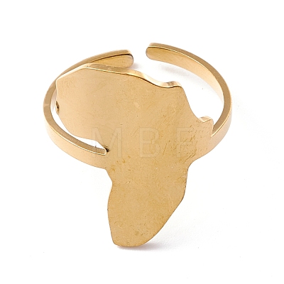 Map of Africa Cuff Ring RJEW-B035-05G-1