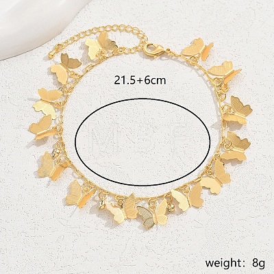 Brass Butterfly Charm Anklets for Women KN9675-2-1