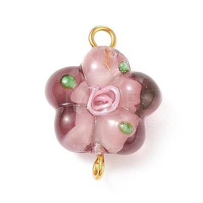 Handmade Lampwork Connector Charms PALLOY-JF01807-1