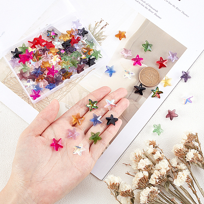 90Pcs 15 Colors Faceted Glass Charms GLAA-PH0008-26-1