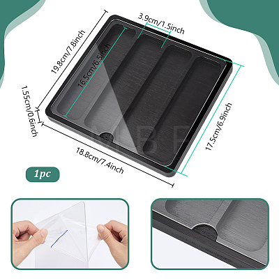 4-Slot Wooden Watch Band Storage Cases with Visible Lid CON-WH0110-298B-1