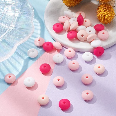 20Pcs 4 Colors Food Grade Eco-Friendly Silicone Focal Beads SIL-YW0001-12A-1