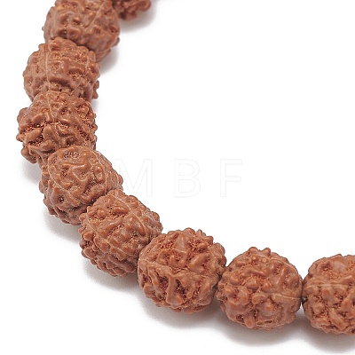 4Pcs 4 Style Natural Rudraksha Mala Bead Bracelets Set BJEW-JB08979-1