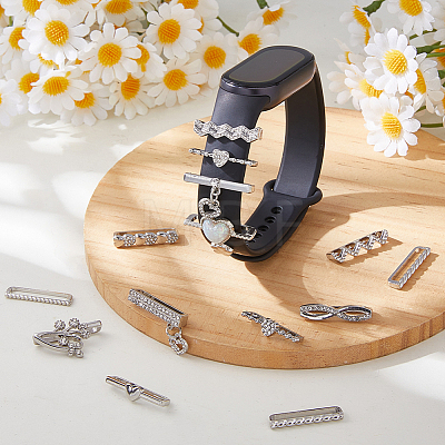3 Bags 3 Styles Rhinestone Watch Band Charms Set FIND-FH0017-66-1