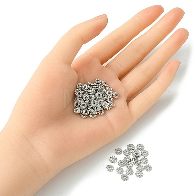 Alloy Daisy Spacer Beads PALLOY-YW0001-80-1