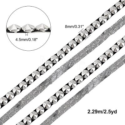 2.5 Yards Hot Fix 304 Stainless Steel Spike Stud Nailhead Trim DIY-FG0003-32-1