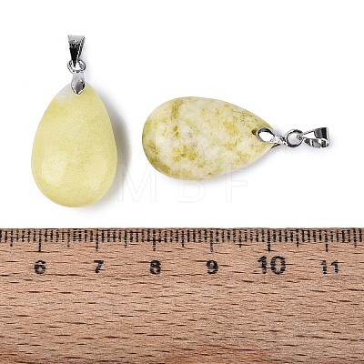 Natural Yellow Mustard Jasper Pendants G-N362-03P-12-1