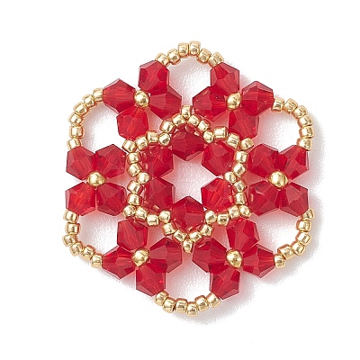 Glass Seed Beaded Pendants PALLOY-MZ01245-03-1