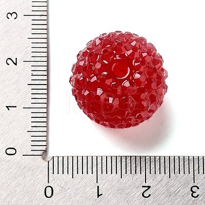 Chunky Resin Rhinestone Bubblegum Ball Beads RESI-S259-A02-1