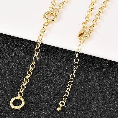 Brass Rolo Chain Y Lariat Necklaces NJEW-H087-04G-1