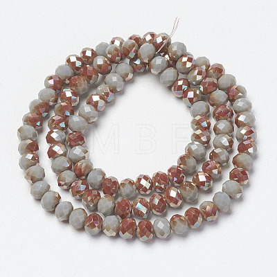 Electroplate Opaque Solid Color Glass Beads Strands EGLA-A034-P4mm-J02-1