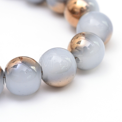 Half Plated Glass Beads Strands EGLA-Q062-8mm-G03-1