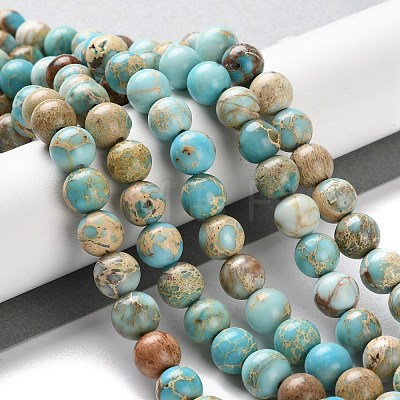 Dyed Natural Regalite/Imperial Jasper/Sea Sediment Jasper Beads Strands G-B124-C01-15-1