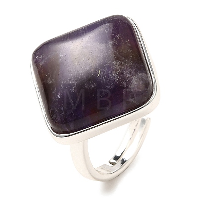 Natural Amethyst Adjustable Rings RJEW-H240-01S-08-1