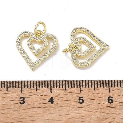 Valentine's Day Brass Micro Pave Clear Cubic Zirconia Pendants KK-K420-02B-G-1
