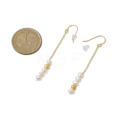 Natural Pearl Dangle Earrings EJEW-P286-42G-1