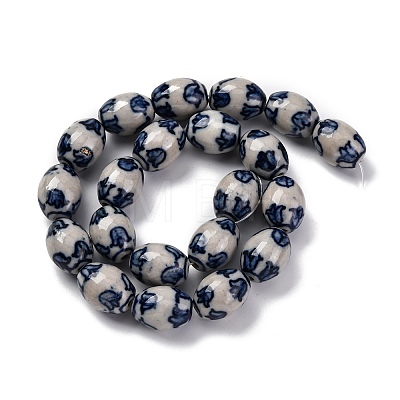 Handmade Blue and White Porcelain Beads PORC-I027-16B-1