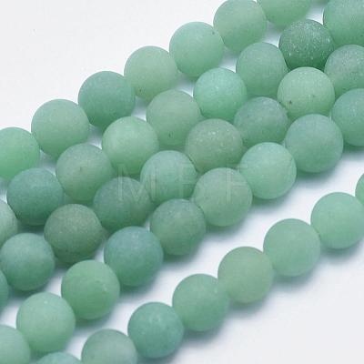 Natural Green Aventurine Beads Strands G-G748-08-8mm-1
