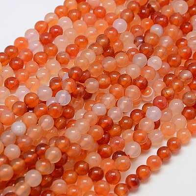 Natural Carnelian Beads Strands X-G-N0006-6mm-17-1