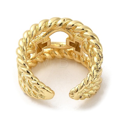 Rack Plating Real 18K Gold Plated Brass Hollow Open Cuff Rings RJEW-B048-07G-1