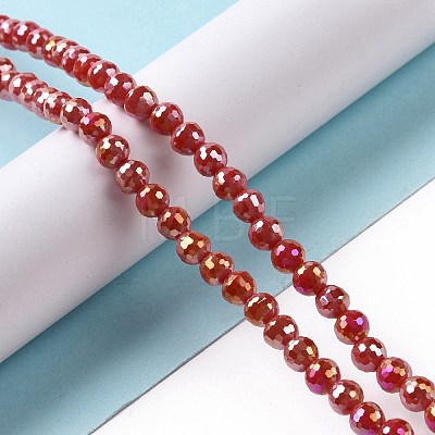 Electroplate Opaque Solid Color Glass Beads Strands X-GLAA-E036-11E-1