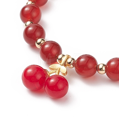Natural Gemstone Round Beads Beaded Bracelets BJEW-JB09051-1