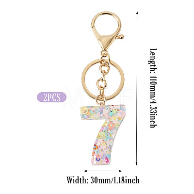 Number 7 Transparent Resin Keychains KEYC-TADJ0001-10G-1