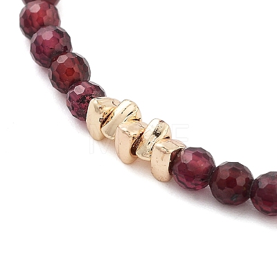 Mozambique Import Natural Garnet Round Beaded Bracelets for Women BJEW-B095-02-1