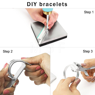 6Pcs Stainless Steel Blank Cuff Bangles MAK-BBC0001-32P-1