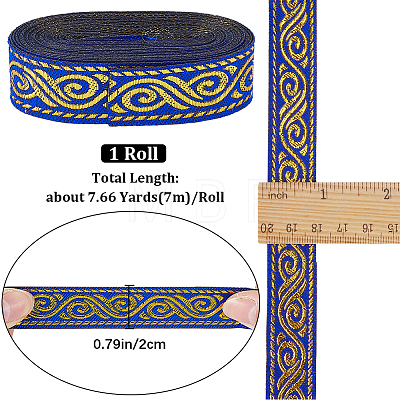 Ethnic Style Embroidery Polyester Ribbons OCOR-WH0070-86B-1