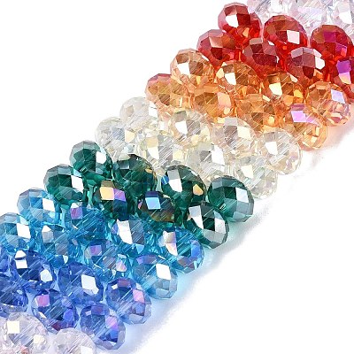 Electroplate Transparent Glass Beads Strands EGLA-N022-16A-A02-1